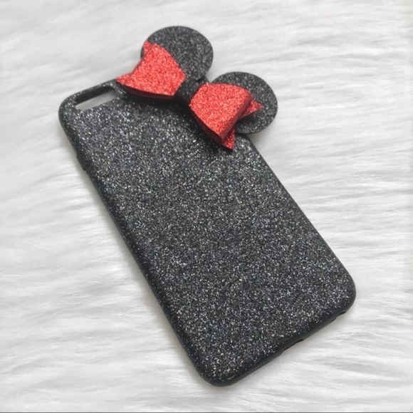 ♡ New Minnie Mouse Black Glitter iPhone Case - Picture 3 of 6